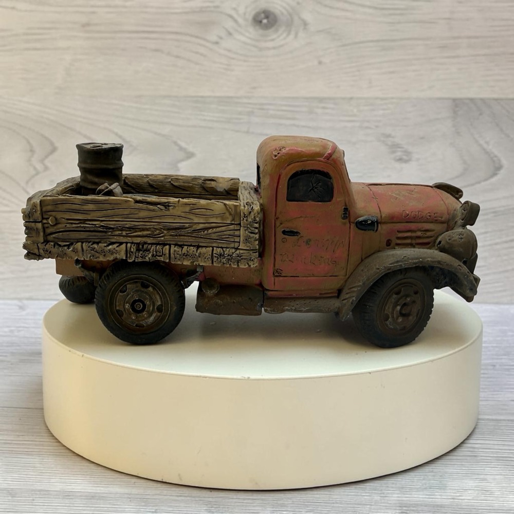 S.S. Sarna Vintage 1998 Red Dodge Pickup Truck Figurine Distressed Rustic 98-33